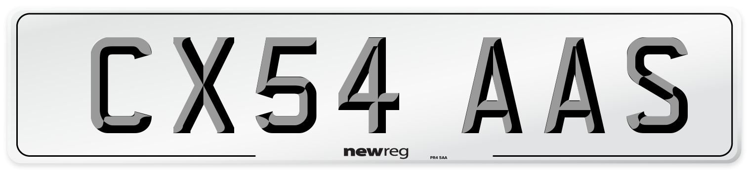 CX54 AAS Number Plate from New Reg
